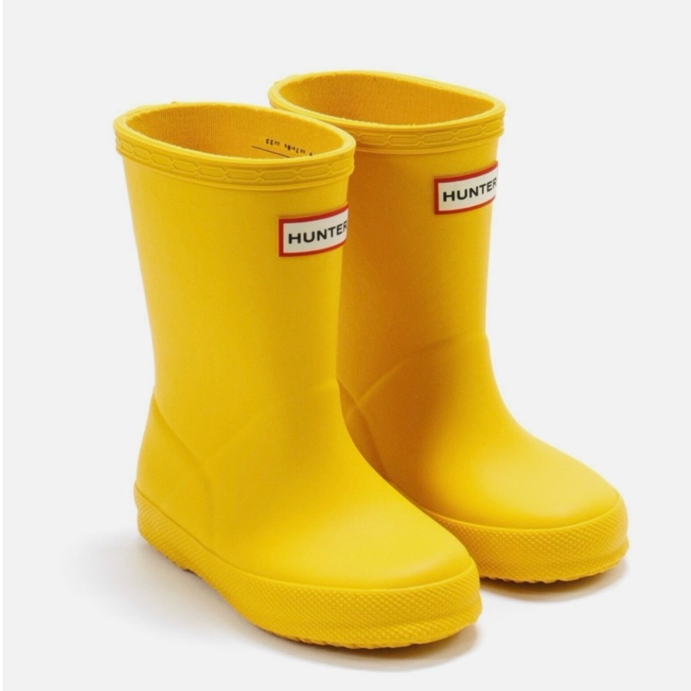 Hunter Kids First Classic Yellow Rubber Rain Boots